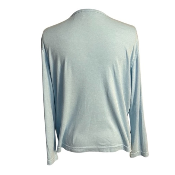 Light Blue Women's Button-Up Top - Picture 5 of 5